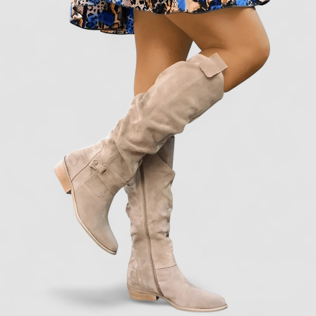 Harriet | Slouchy Suede-Look Knee-High Boots