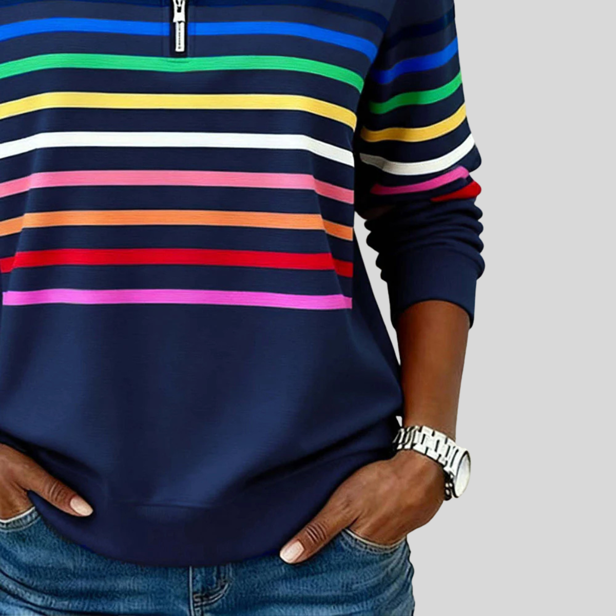 Rowena | Half-Zip Stand Collar Sweater