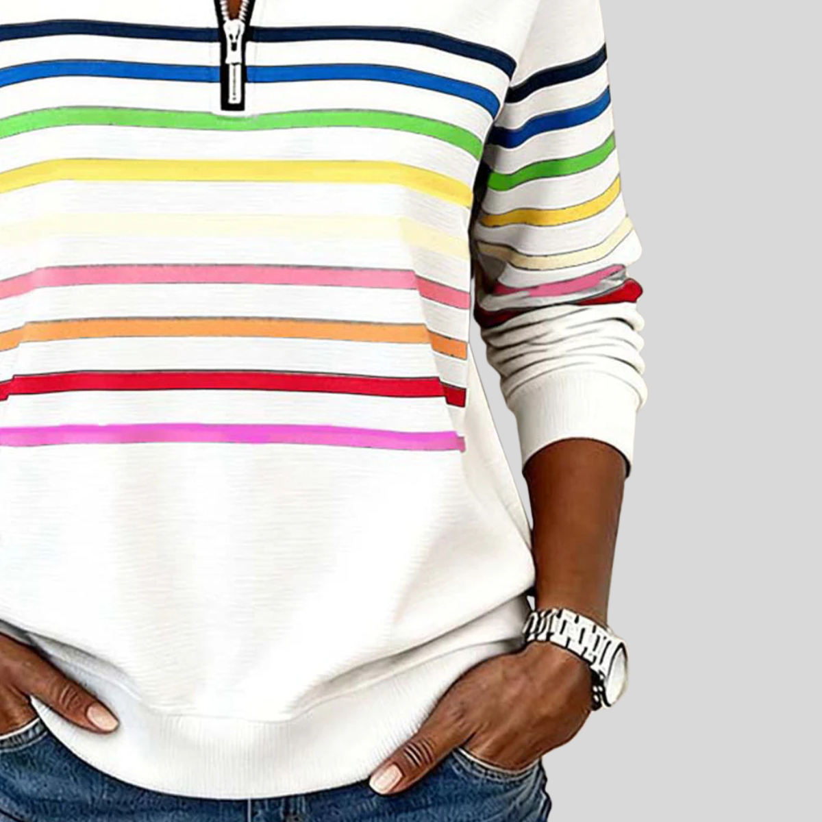 Rowena | Half-Zip Stand Collar Sweater