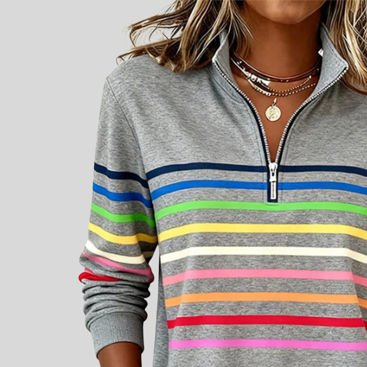 Rowena | Half-Zip Stand Collar Sweater
