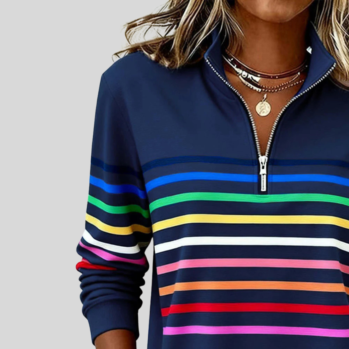 Rowena | Half-Zip Stand Collar Sweater