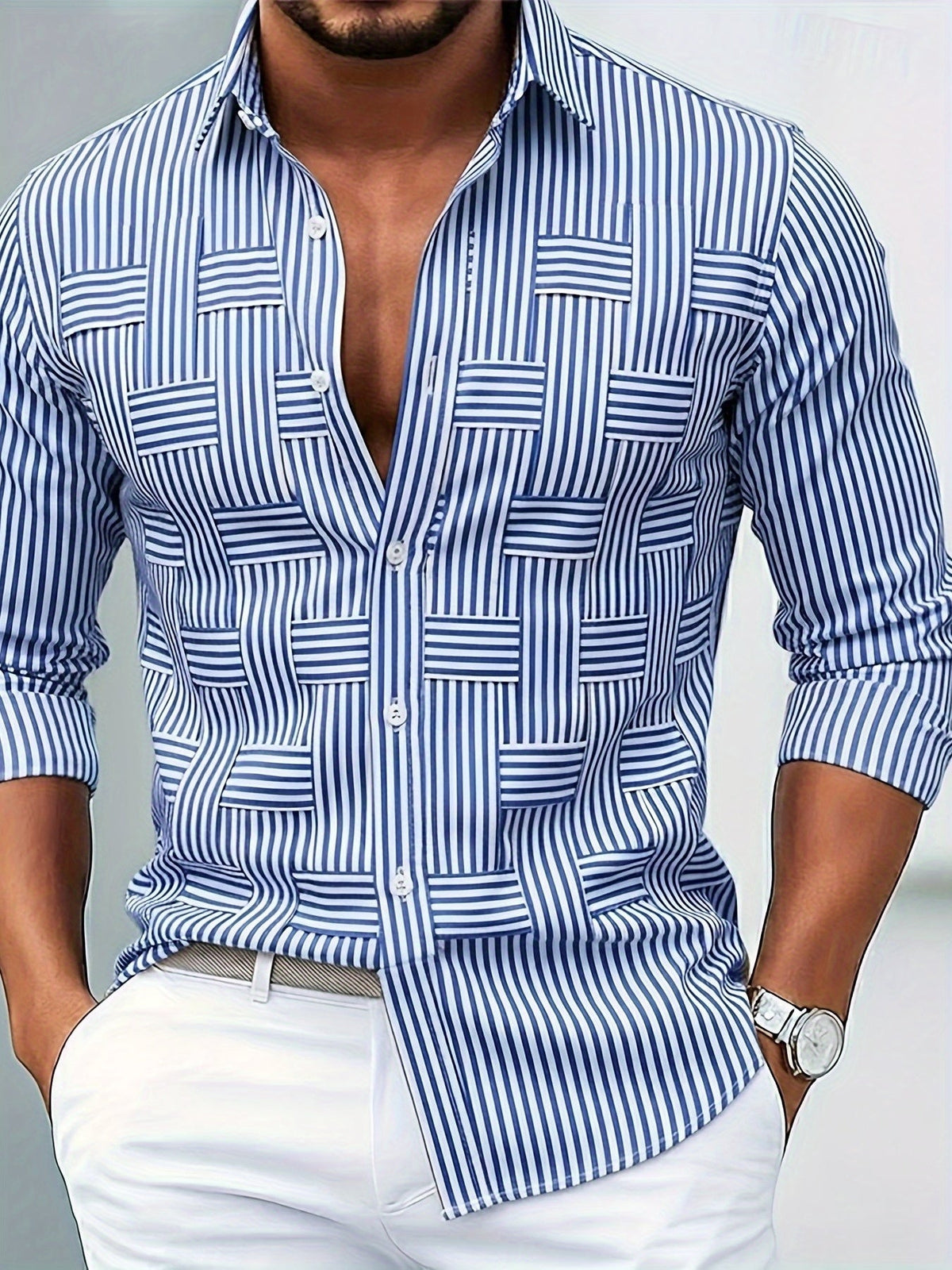 Hugo | Vintage Striped Button-Up Shirt