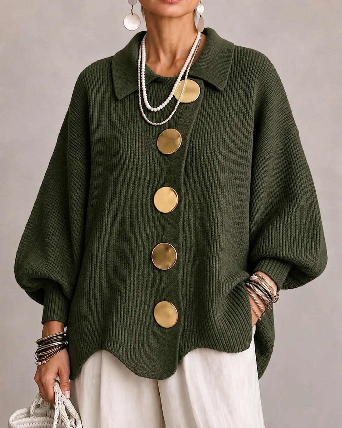 Elara | Oversized Button Knit Cardigan