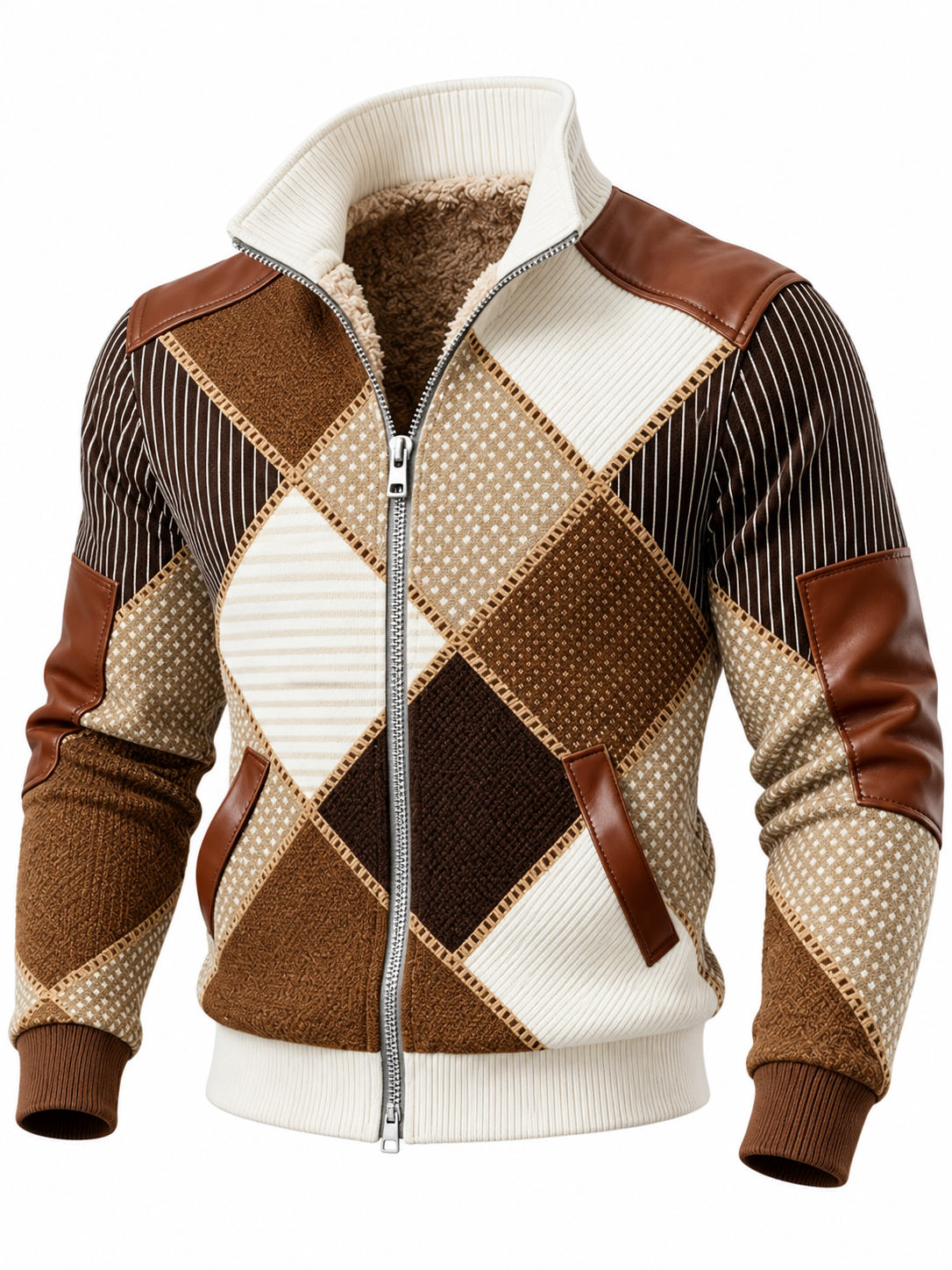 Hartley | Sherpa-Lined Patchwork Jacket