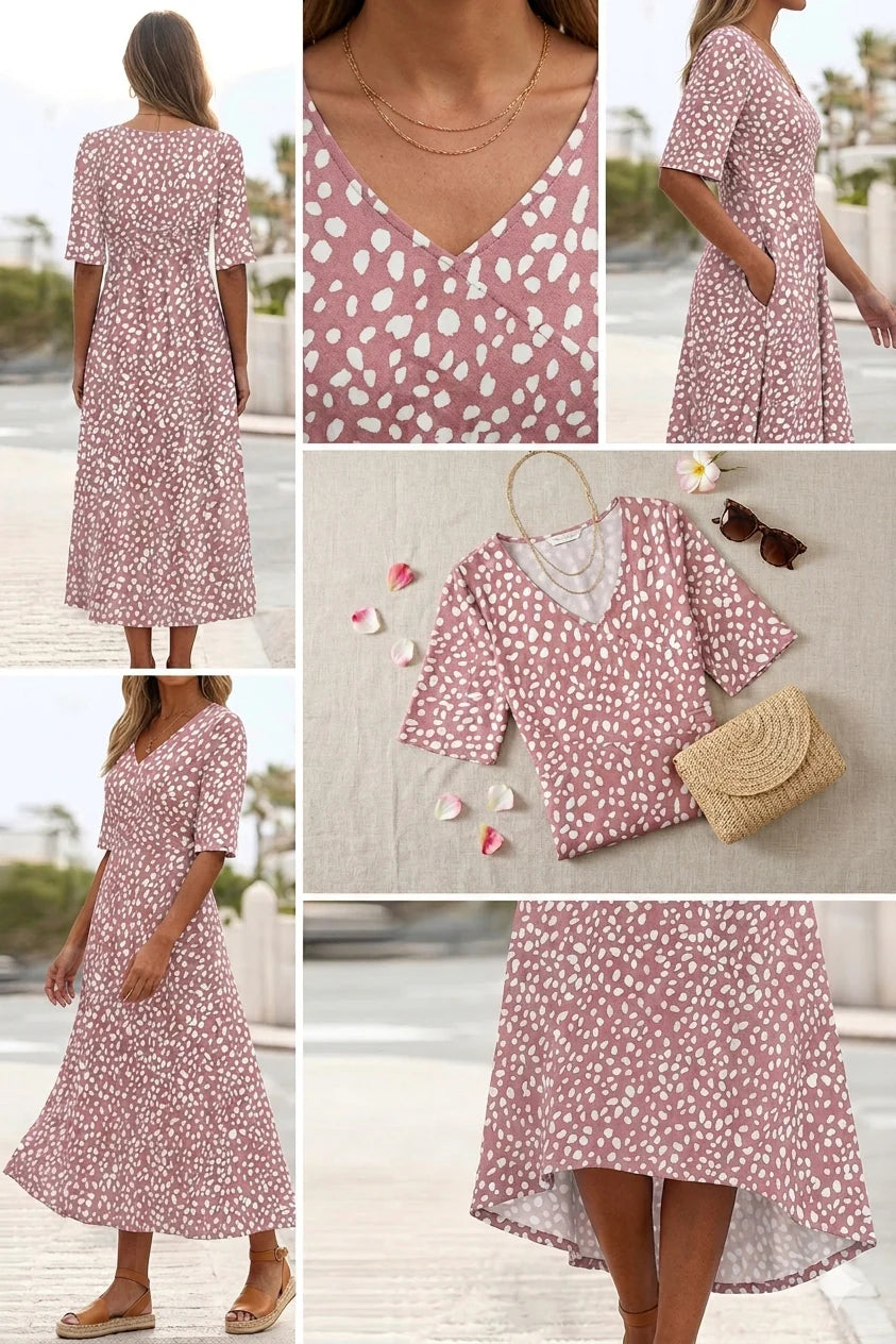 Romy Polka Midi Dress