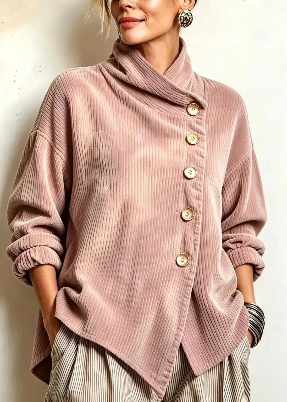 Olivia | Corduroy Button-Up Top