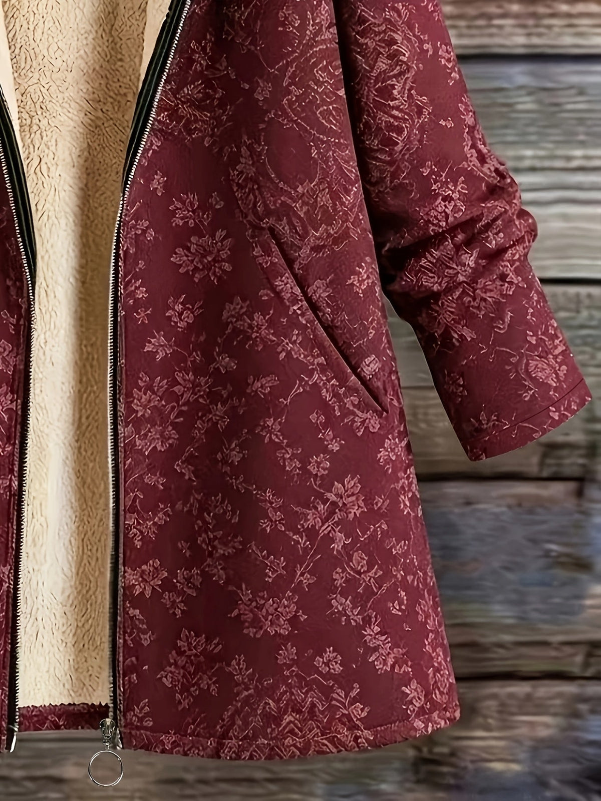 Imogen | Floral Fleece Hooded Coat