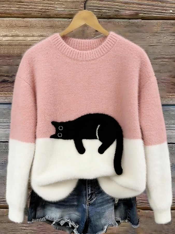Aileen | Casual Cat Graphic Sweater